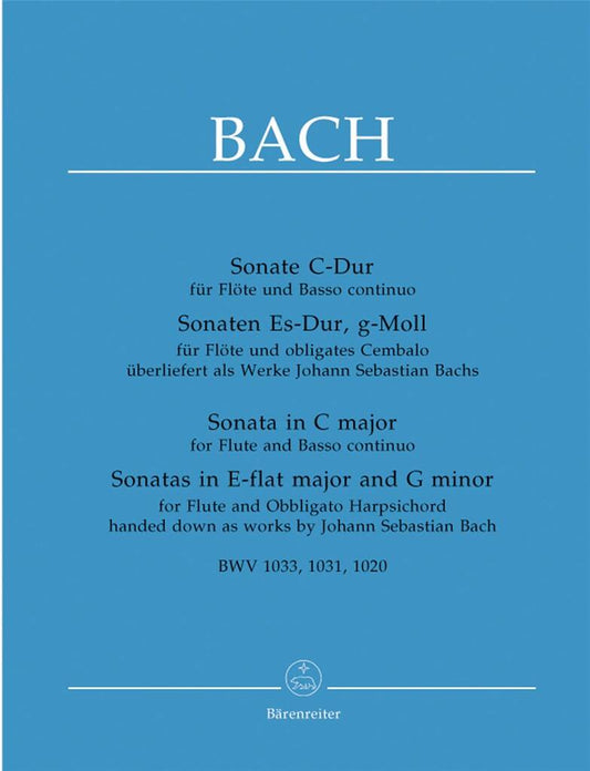 JS Bach Sonata in C Major, E Flat Major and G Minor-Flute and Obbligato Harpsichord