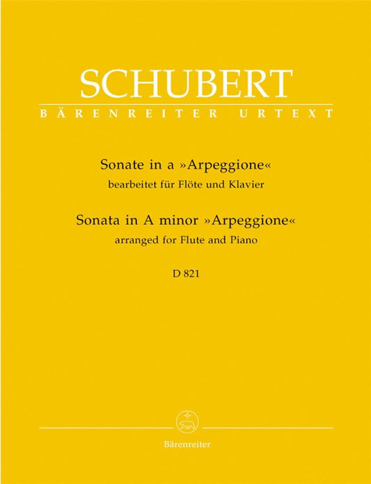 Schubert- Sonata (Per Arpeggione) in A Minor D821 for Flute and Piano (Barenreiter)
