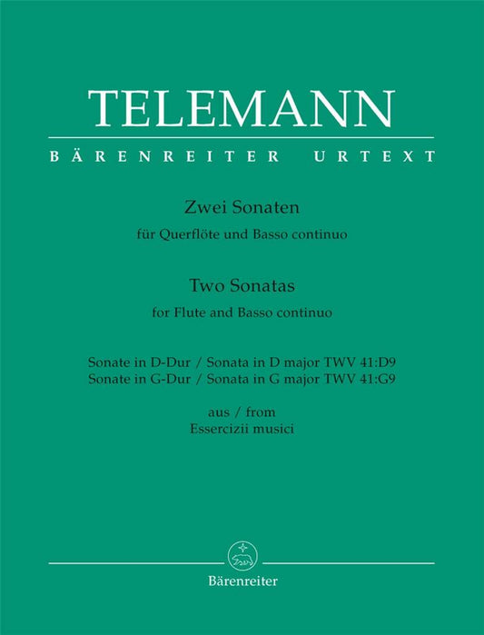 Telemann- Two Sonatas D and G From Essercizii Musici for Flute and Basso Continuo