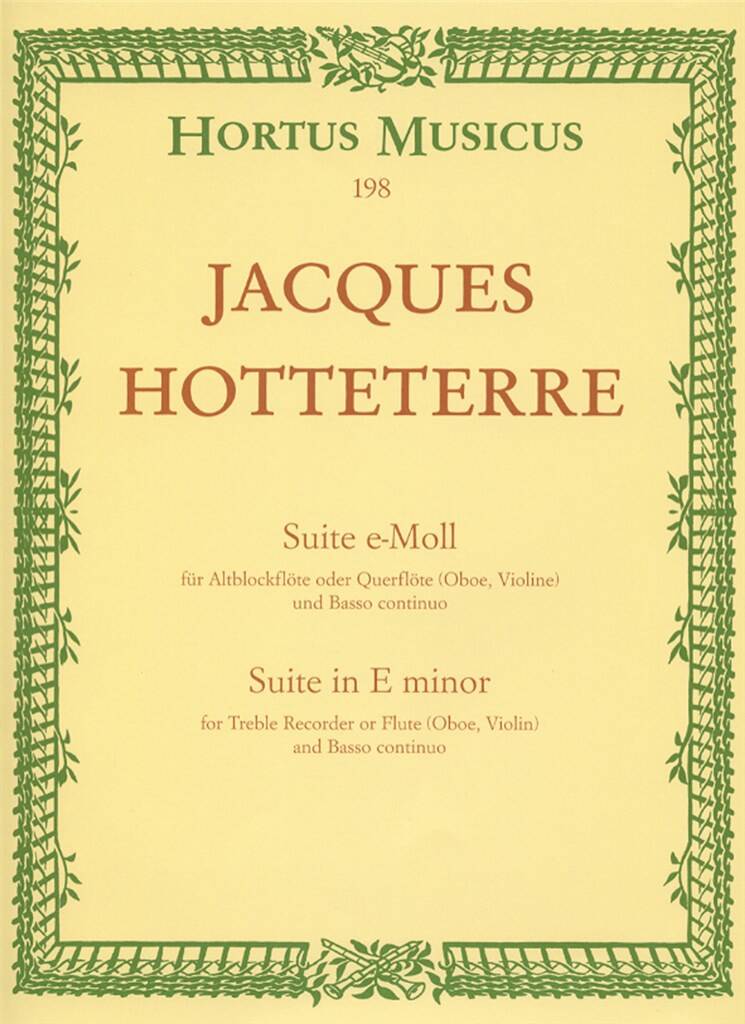Hotteterre- Suite in E Minor for Flute and Basso Continuo