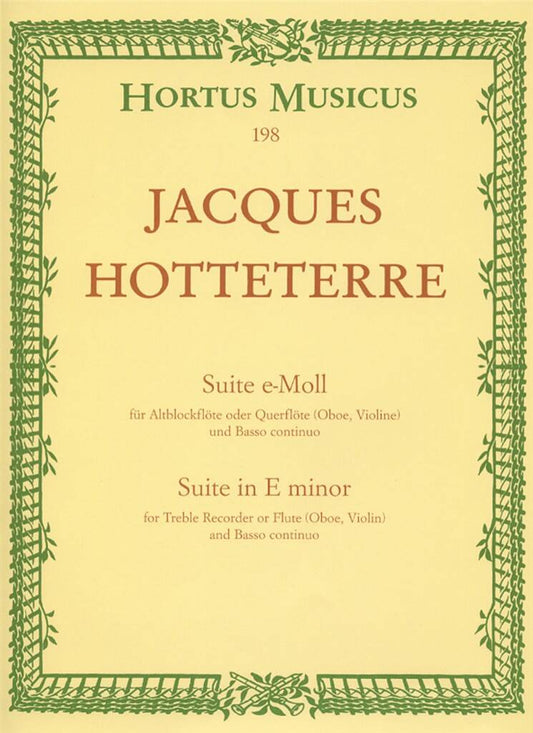 Hotteterre- Suite in E Minor for Flute and Basso Continuo