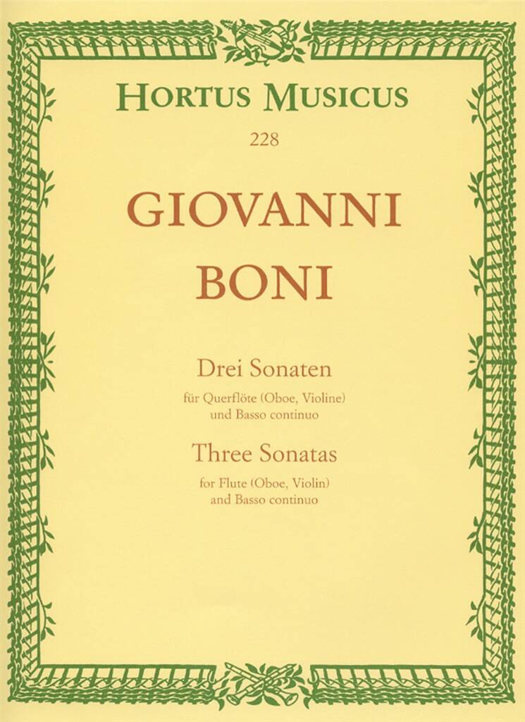 Boni- 3 Sonatas for Flute and Basso Continuo