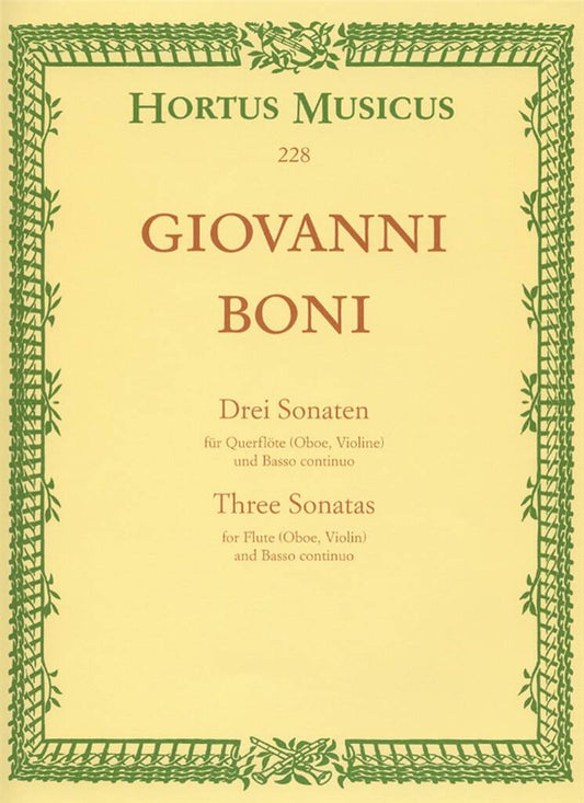 Boni- 3 Sonatas for Flute and Basso Continuo