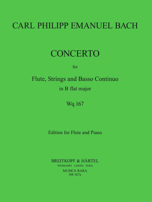 CPE Bach Concerto in Bb WQ167 for Flute and Piano