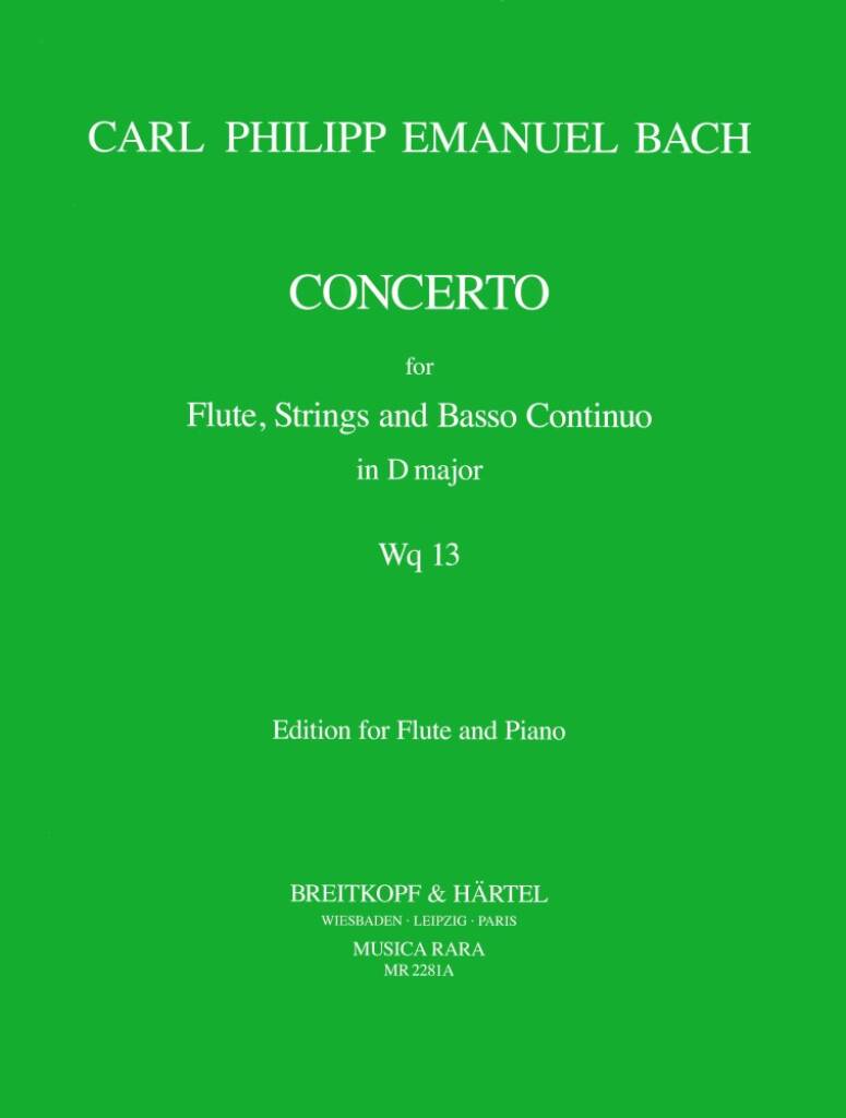 CPE Bach Concerto in D Major WQ13 for Flute and Piano