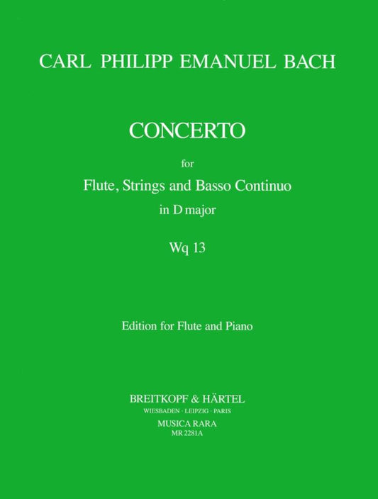 CPE Bach Concerto in D Major WQ13 for Flute and Piano
