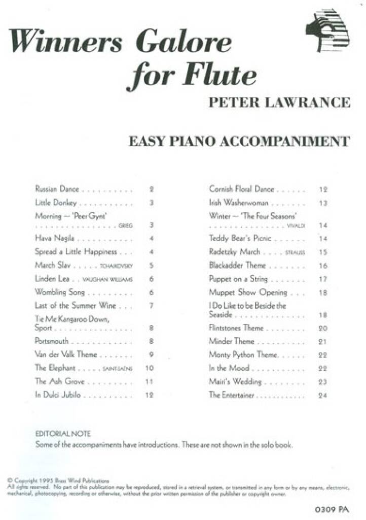 Winners Galore for Flute with Optional Piano