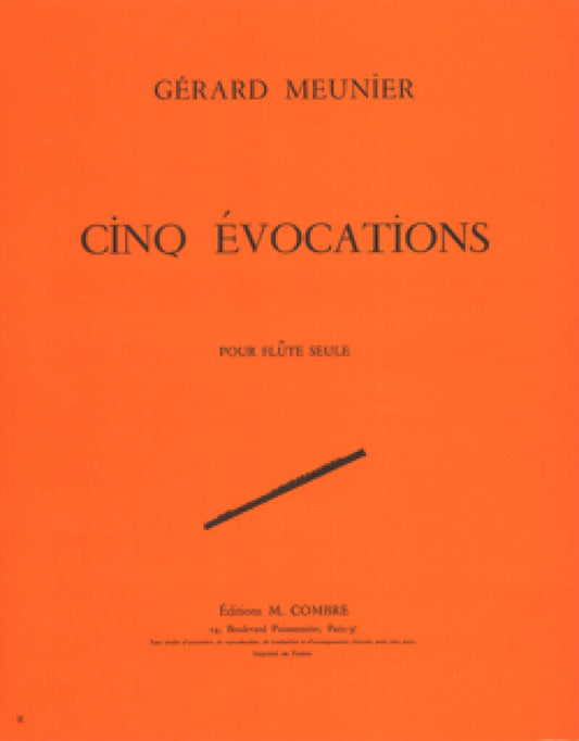 Meunier- Cinq Evocations for Solo Flute