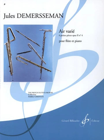 Demersseman- Air Varié from 6 Petites pièces Op. 2 no. 4 for Flute and Piano