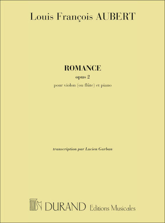Aubert Romance Op 2 For Flute and Piano
