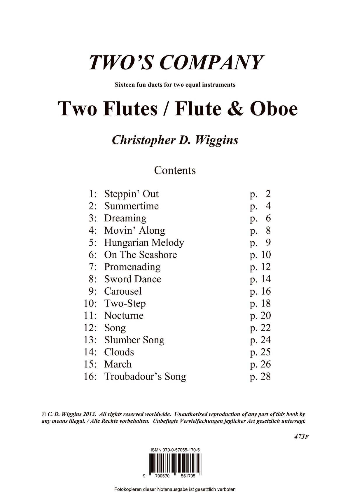 Wiggins- Two's Company: Sixteen Little Duets for two equal instruments