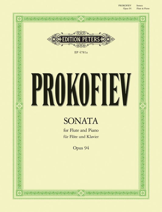 Prokofiev- Sonata No 2 Opus 94 for Flute and Piano (Peters)
