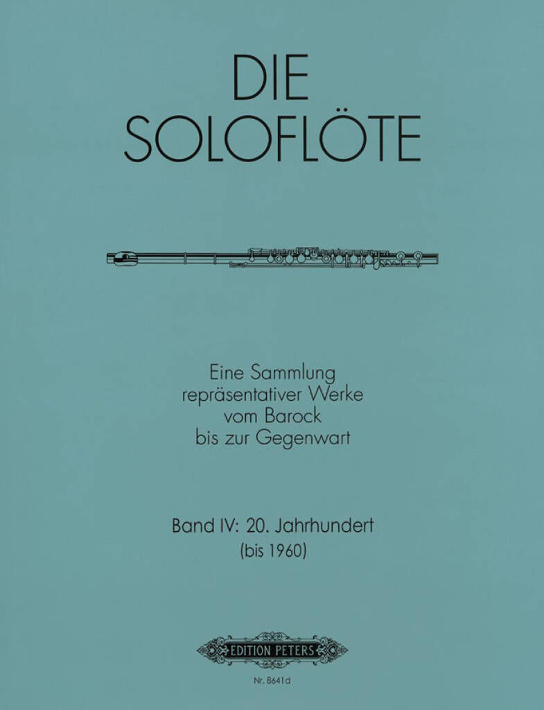 Book cover of 'Die Solofloöte' with a flute illustration on a teal background