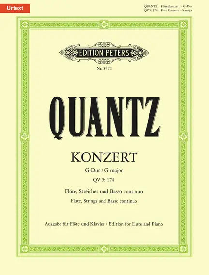 Quantz- Concerto in G for Flute and Piano (Edition Peters)