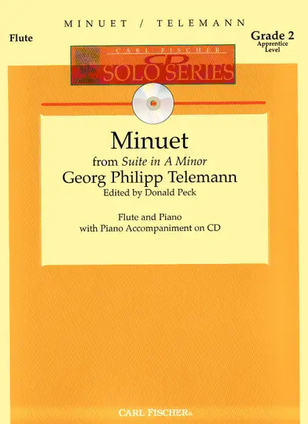 Telemann-  Minuet from Suite in A Minor for Flute and Piano or CD