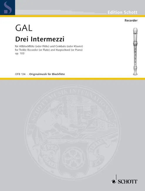 Gál- Three Intermezzos for Flute and Piano