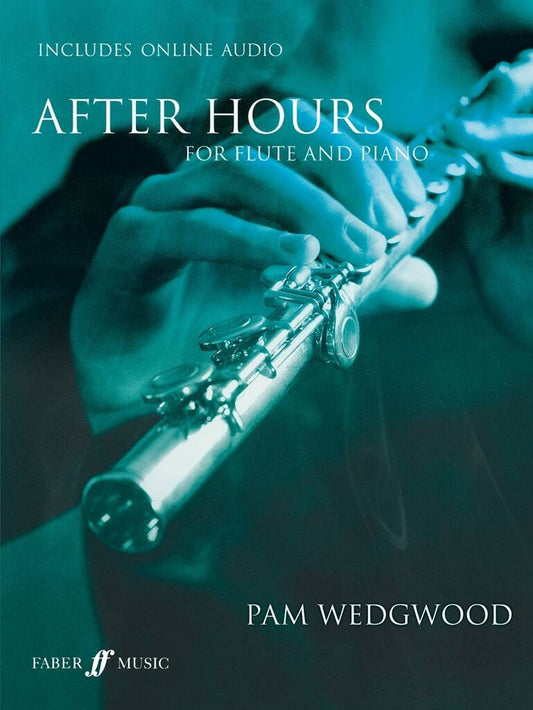 Music sheet cover for 'After Hours' by Pam Wedgwood for flute and piano with a blue tint.