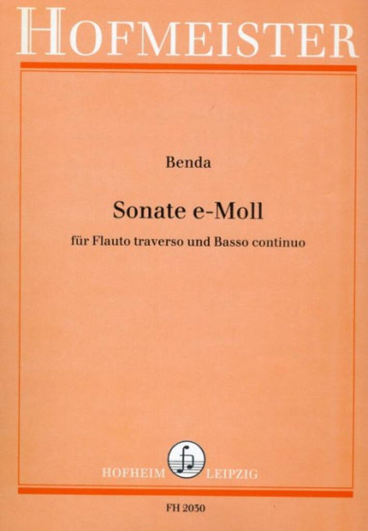 Benda Sonata in E Minor-Flute and Basso Continuo
