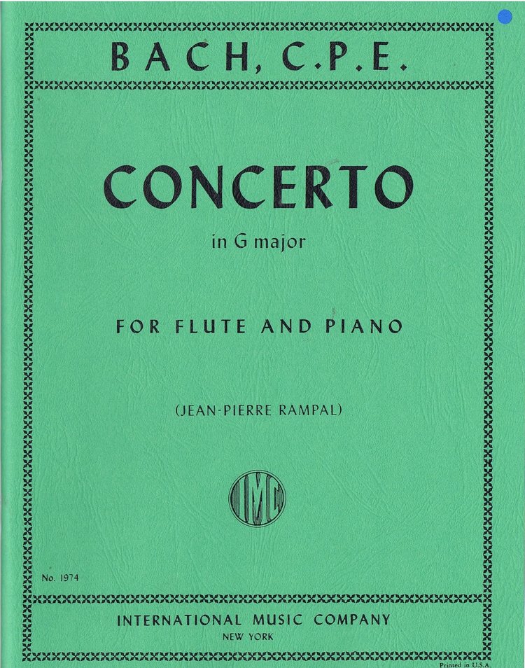 CPE Bach- Concerto in G Major for Flute and Piano (IMC)