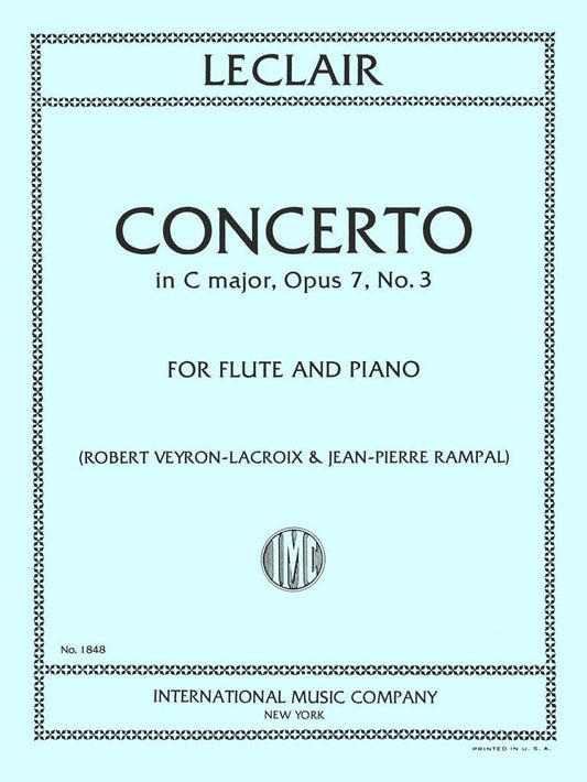Leclair- Concerto in C Op. 7 No. 3 for Flute and Piano (IMC)