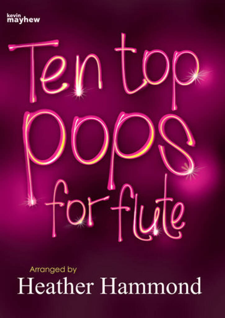 Ten Top Pops For Flute cover with title written over pink background