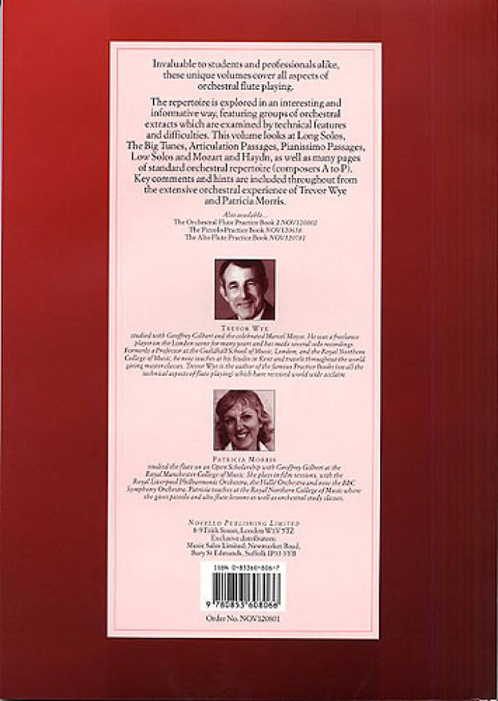 Wye & Morris Orchestral Excerpts Book 1 back cover
