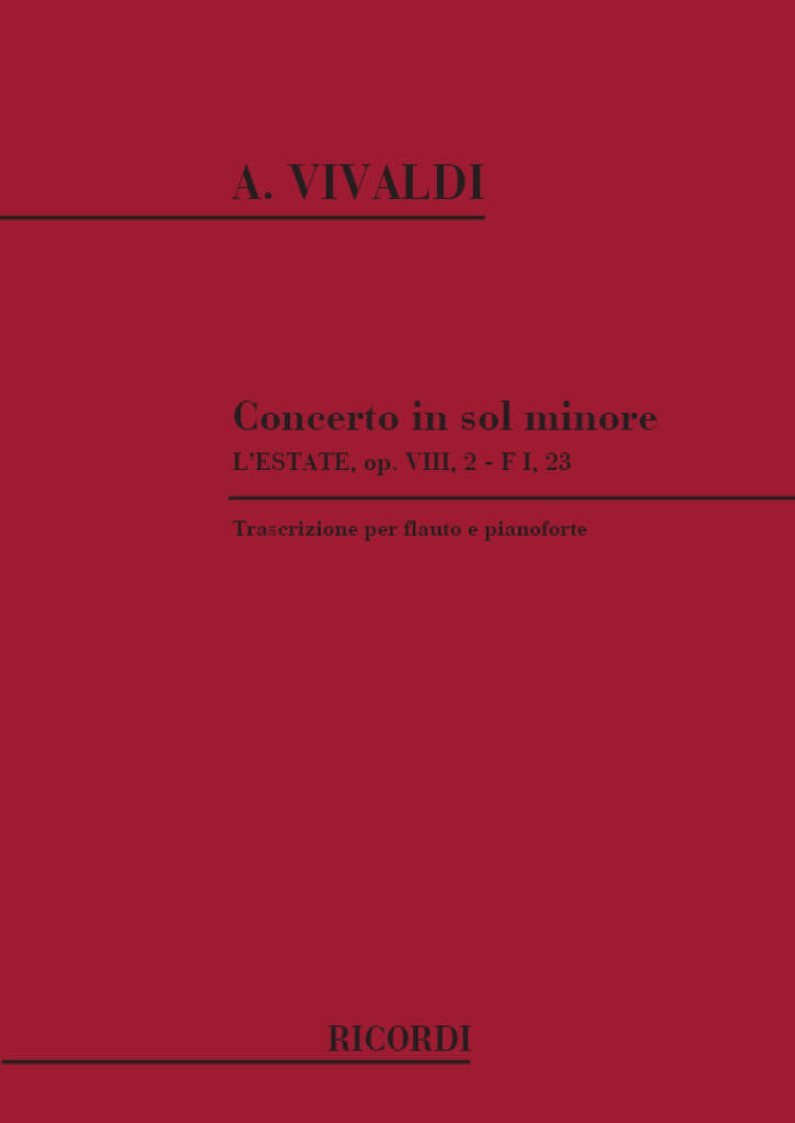 Vivaldi- Concerto in G Minor L’Estate Op.8 for Flute and Piano