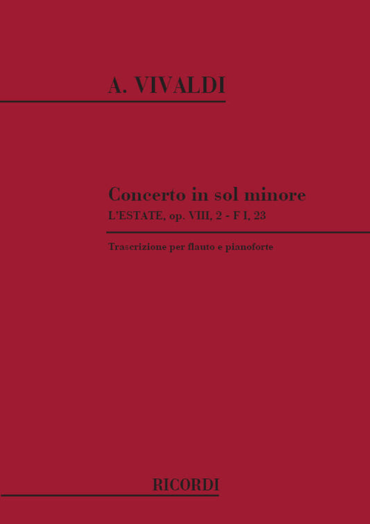 Vivaldi- Concerto in G Minor L’Estate Op.8 for Flute and Piano