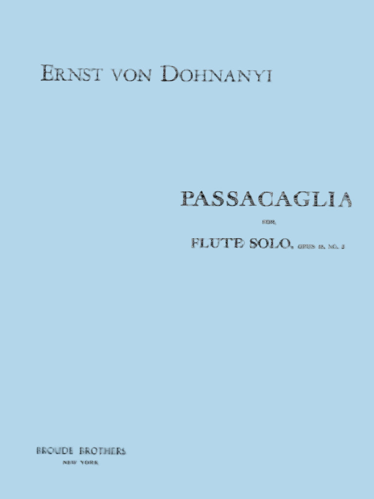 Dohnányi- Passacaglia for Solo Flute Op. 48 No. 2