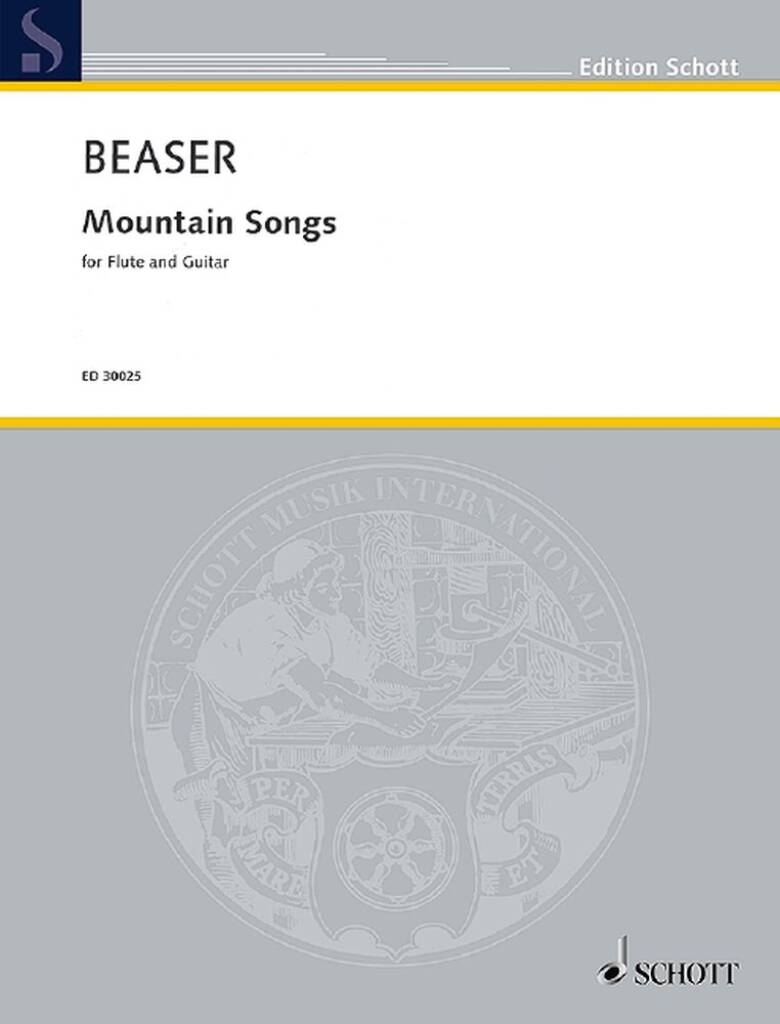Beaser Mountain Songs for flute and guitar cover with Schott Logo