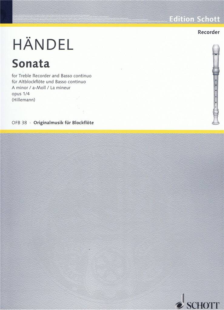Handel- Sonata in A Minor for Flute and Basso Continuo (Schott)