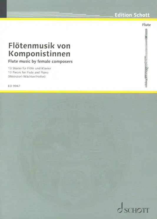 Sheet music cover for flute music by female composers with Schott logo