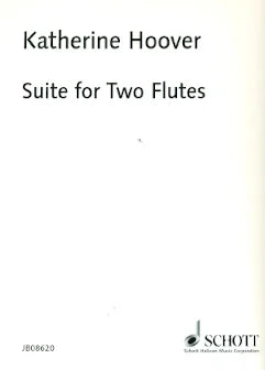 Sheet music cover for 'Suite for Two Flutes' by Katherine Hoover with Schott logo.