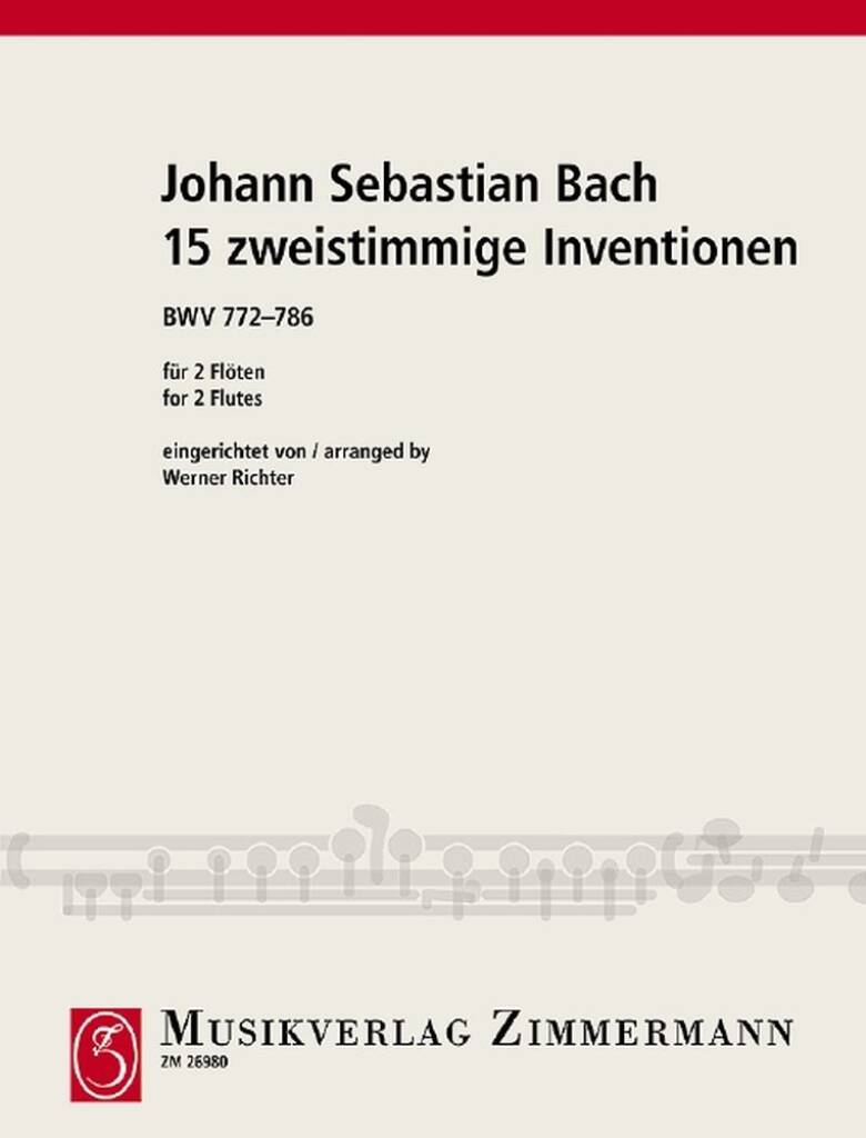 JS Bach- 15 Two-Part Inventions BWV 772-796 for Two Flutes