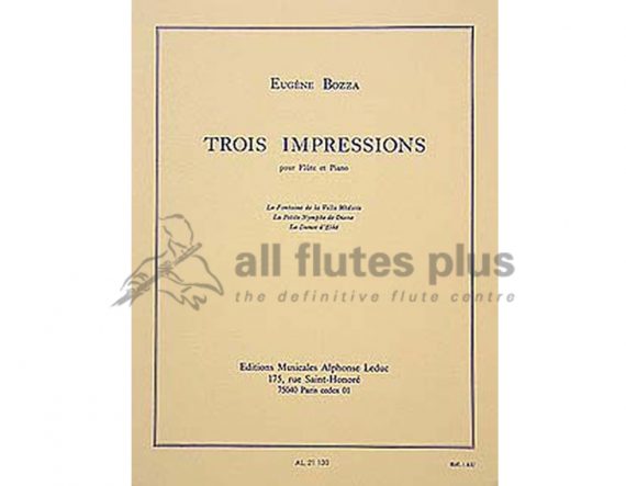Bozza Trois Impressions-Flute and Piano-Leduc