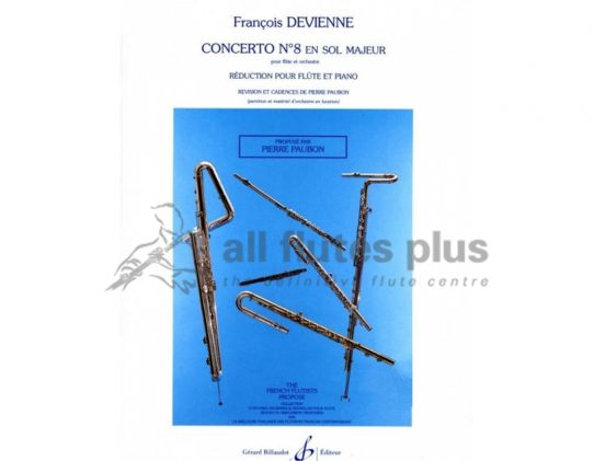 Devienne Concerto No 8 in G Major-Flute and Piano-Billaudot