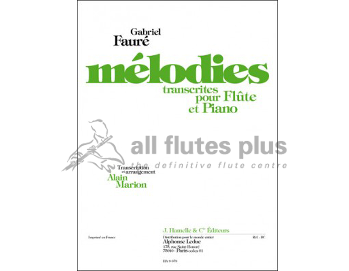 Faure Melodies Volumes 1 Transcribed for Flute and Piano