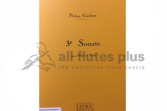 Gaubert Sonata No 3-Flute and Piano-Heugel