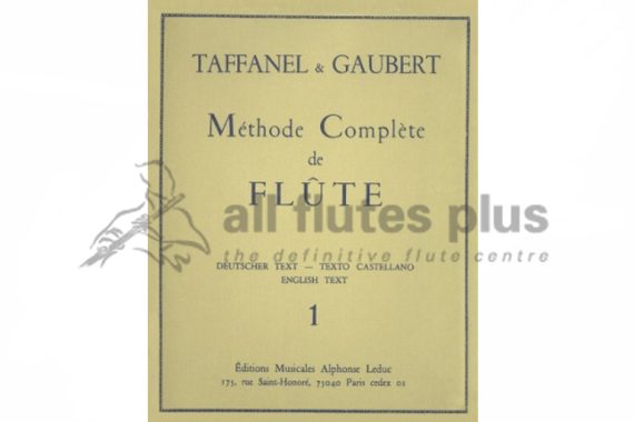 Taffanel and Gaubert Methode Complete de Flute 1-Paperback