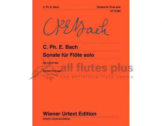 CPE Bach Sonata in A Minor Wq132-Solo Flute-Wiener Urtext Edition