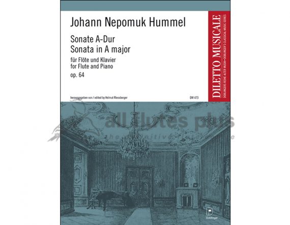 Hummel Sonata in A Major Opus 64-Flute and Piano-Doblinger