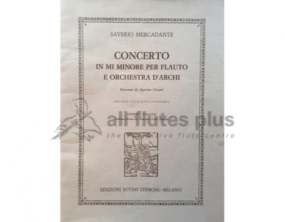 Mercadante Concerto in E Minor-Flute and Piano-Zerboni