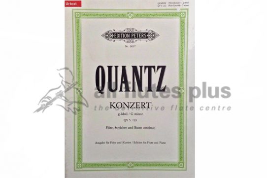 Quantz Concerto in G Minor QV5 193-Flute and Piano-Peters