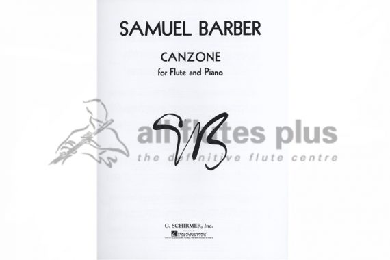 Barber Canzone-Flute and Piano-Schirmer