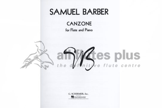 Barber Canzone for Flute and Piano
