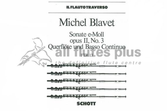 Blavet Sonata No 3 in E Minor Op II for Flute & Basso Continuo