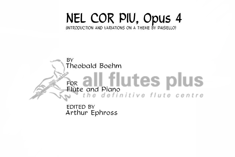 Boehm Nel Cor Piu Op 4 for Flute and Piano