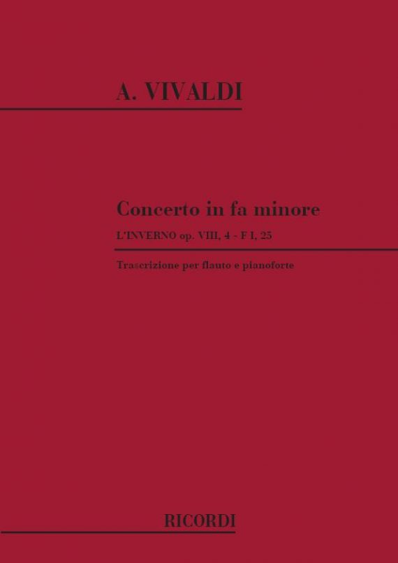 Vivaldi Concerto in F Minor-Flute and Piano-Ricordi