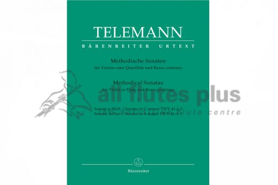 Telemann Methodical Sonatas Volume 1-Flute and Basso Continuo-Barenreiter