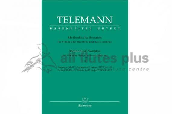 Telemann Methodical Sonatas Volume 2-Flute and Basso Continuo-Barenreiter